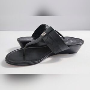 Coach Black Women's Wedge Sandals. Size 8.5 B.  Pre-owned. Great Condition.